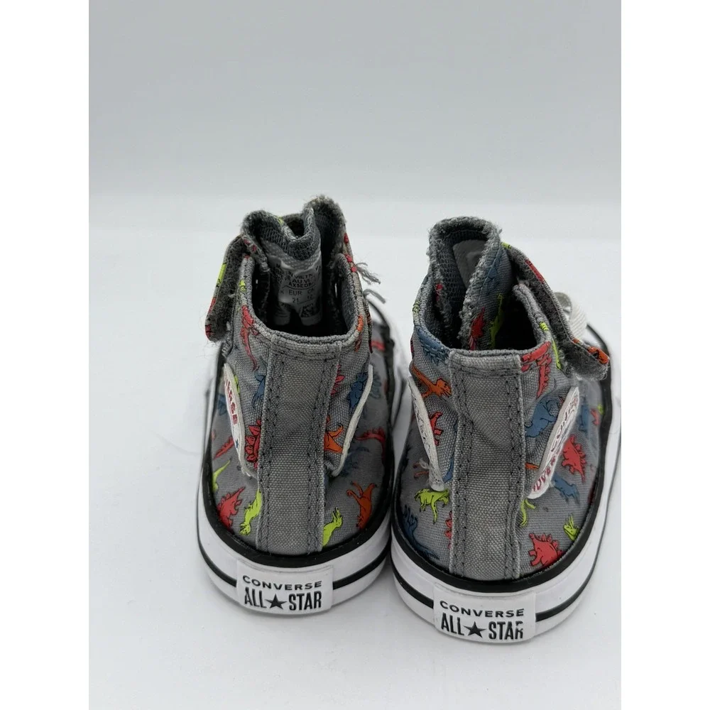 Converse Chuck Taylor Toddler's Dinoverse High-Top Grey Sneakers Size 5